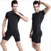 Men's 2 Pack Hot Selling Quick-dry Compression Men'S Sportswear Fitness Tights Gym Demix Tracksuit T-Shirt Shorts Running Sets