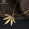 NKEL High quality custom made big leaf necklace gold silver personality maple leaf Men Tide jewelry pendant