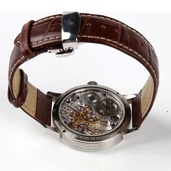 Custom Brand Automatic Mechanical Chronograph Watch With Top Grain