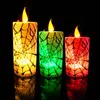 wholesale plastic LED color changing candle with flashing light,PVC light up candle with Spider web
