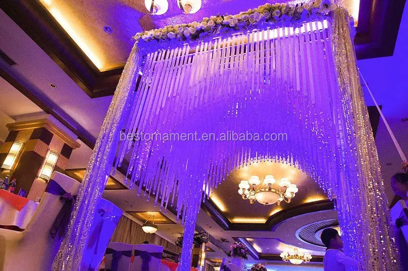 Acrylic Crystal Diamond Satin Ribbon Hanging Bead Wedding Decor Buy Crystal Beads Wedding Table Decorations Hanging Crystal Wedding