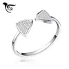 RINNTIN SSDR01 925 Sterling Silver Wedding Ring with Cubic Zirconia Women Jewelry