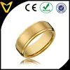 HOT SALE 8mm Men's Titanium Gold Ring Wedding Band with Flat Brushed Top and Polished Finish Edges