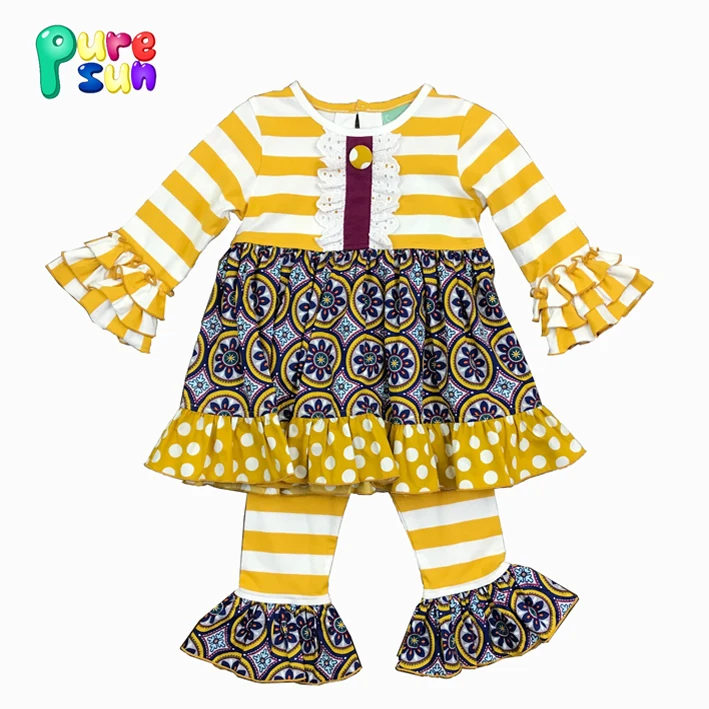 Mardigras Baby Boutique Outfits Kids Mark Applique Ruffle Tshirt