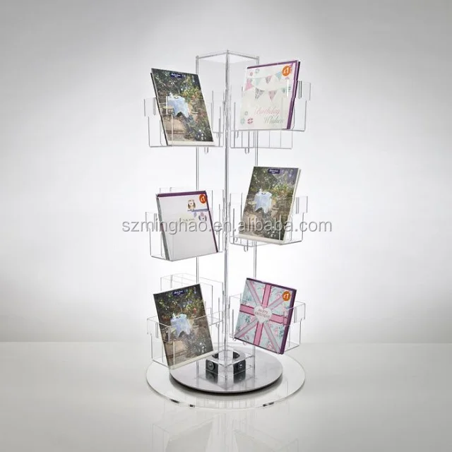 Clear Acrylic Greeting Card Rack Countertop Or Tabletop Brochure Holder Spinning Retail Display Buy Acrylic Catalog Stand Spinning Display Plexiglass Brochure Holder Product On Alibaba Com