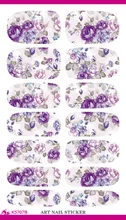 K5710B Water Transfer Foil Nails Sticker Colorful Lotus Design Nail Art Decals Manicure Decor Tools Fashion