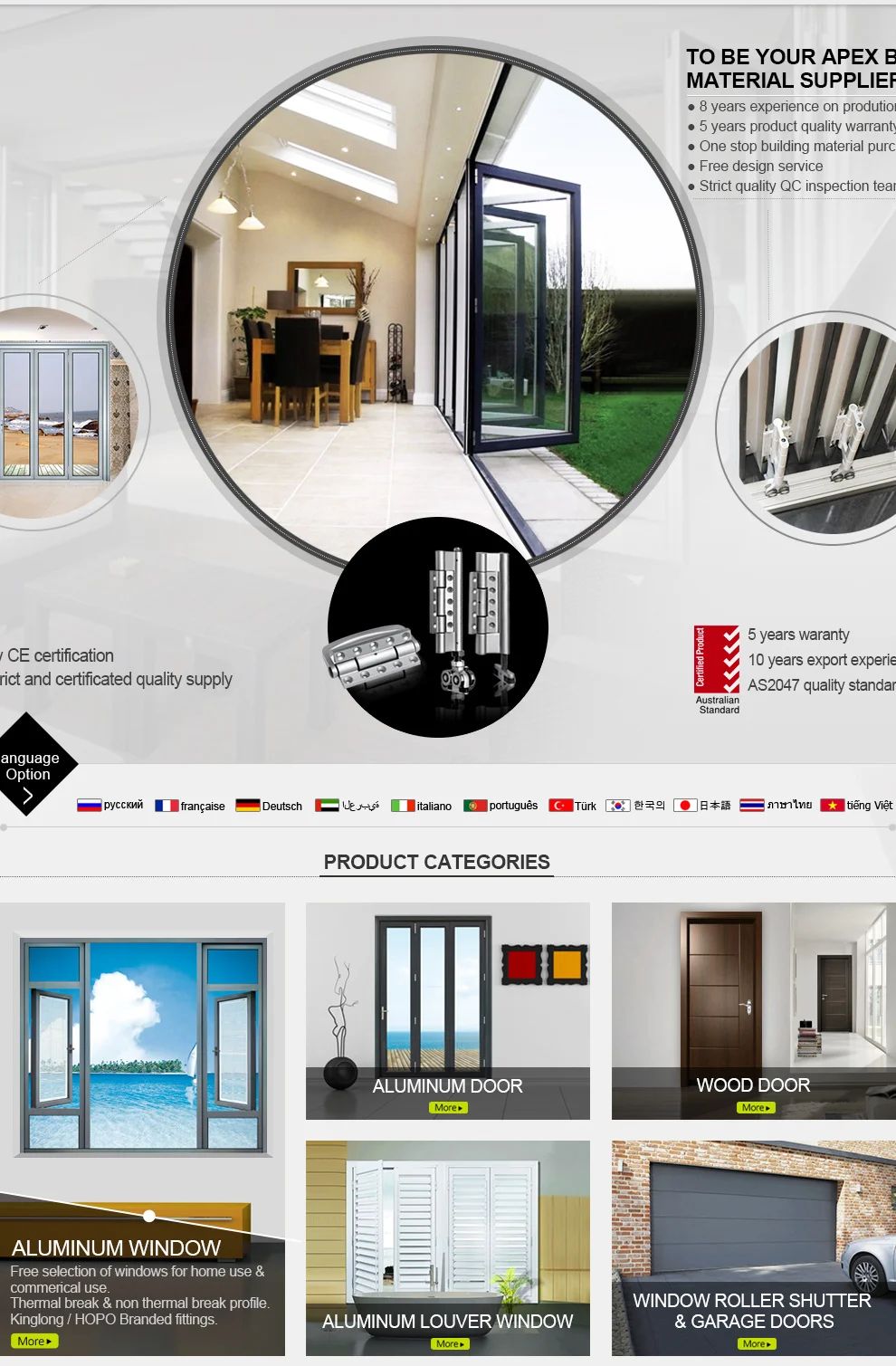 Guangzhou apex building material co., ltd. windows,doors