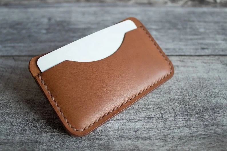 leather pocket business card holder