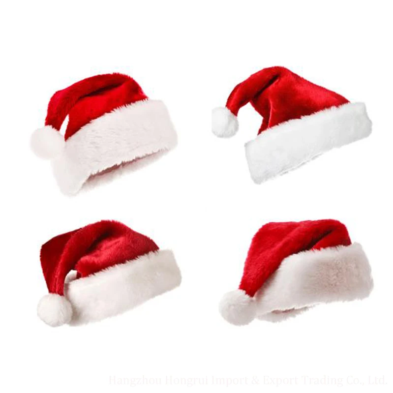 Red Plush Christmas Santa Hat 