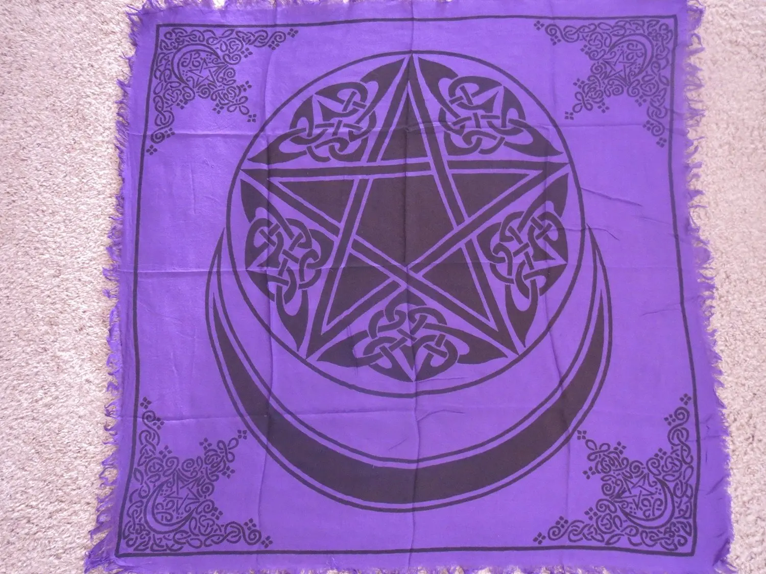 Buy Altar Clothwiccanpaganindian Tapestryscarve Goldblack Pentacle