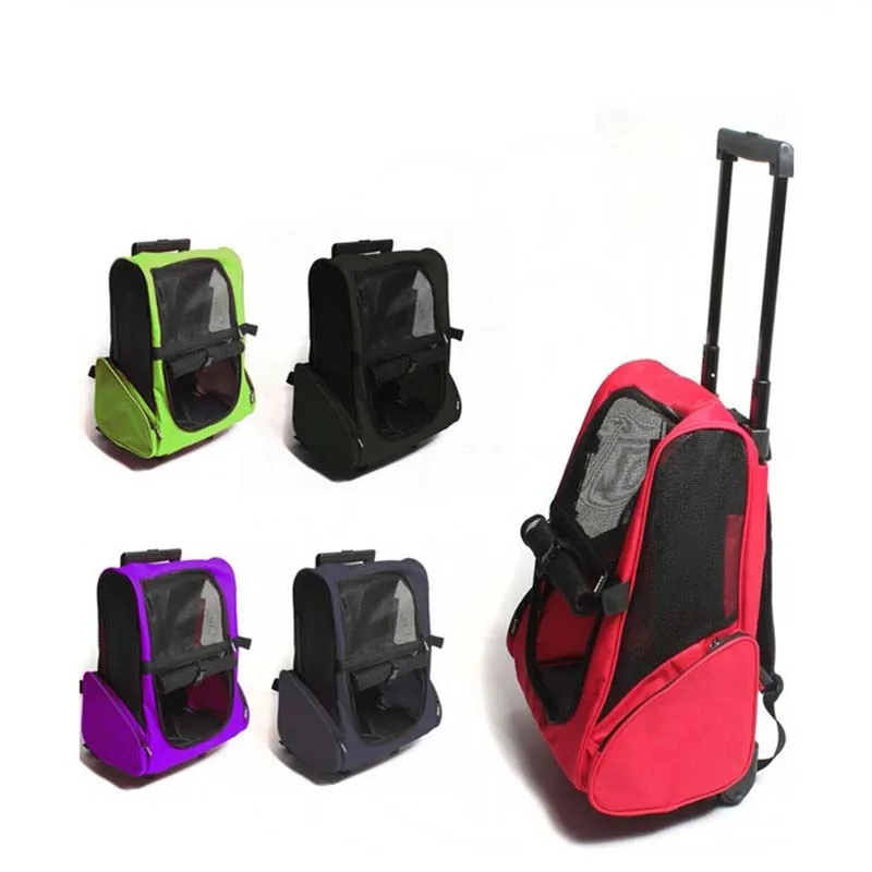 Outdoor Telescopic Handle Dog Trolley Bag With Wheel Durable Pet