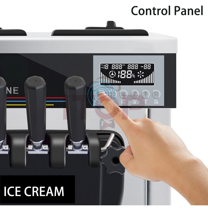 Soft Ice Cream Machine Different Shape Head Three Flavors Portable Table Top Commercial Kitchen Equipment With CE