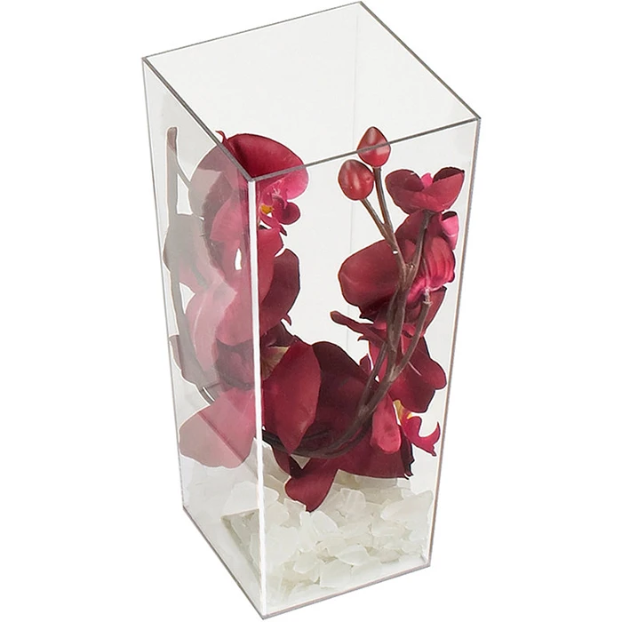 Rectangular Tall Transparent Acrylic Flower Vase Plexiglass