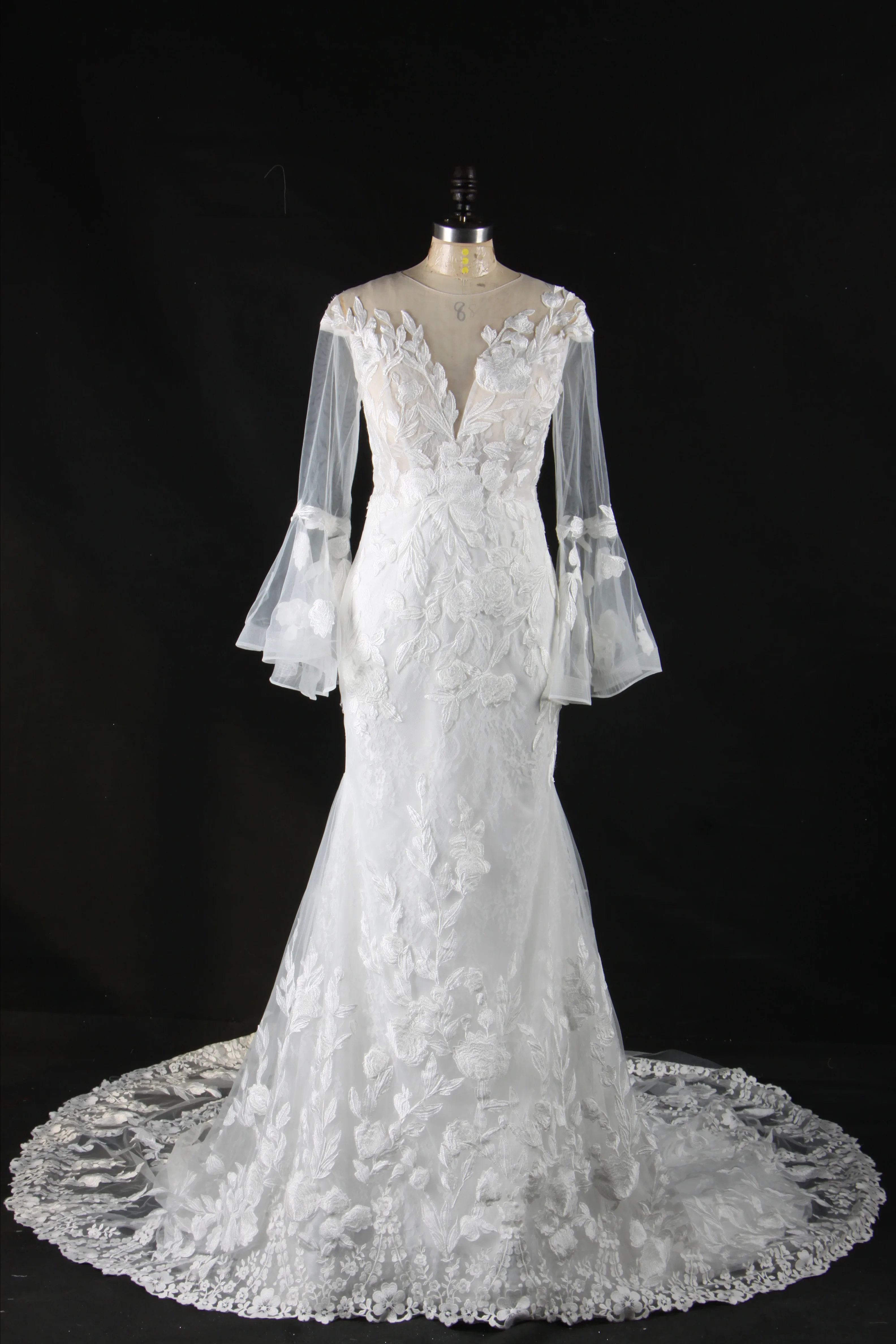 buy 长袖美人鱼婚纱,新娘礼服婚纱,婚纱礼服真实照片 product on