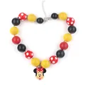 New Child Resin Cartoon Mickey Charm Design Girls Gift Items Yellow Color Chunky Ball Beads Bubblegum
