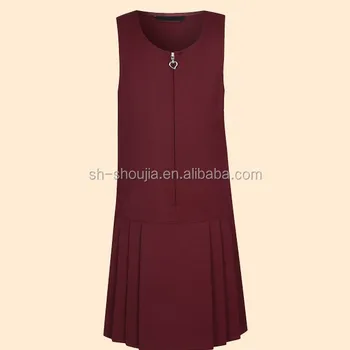 maroon school pinafore