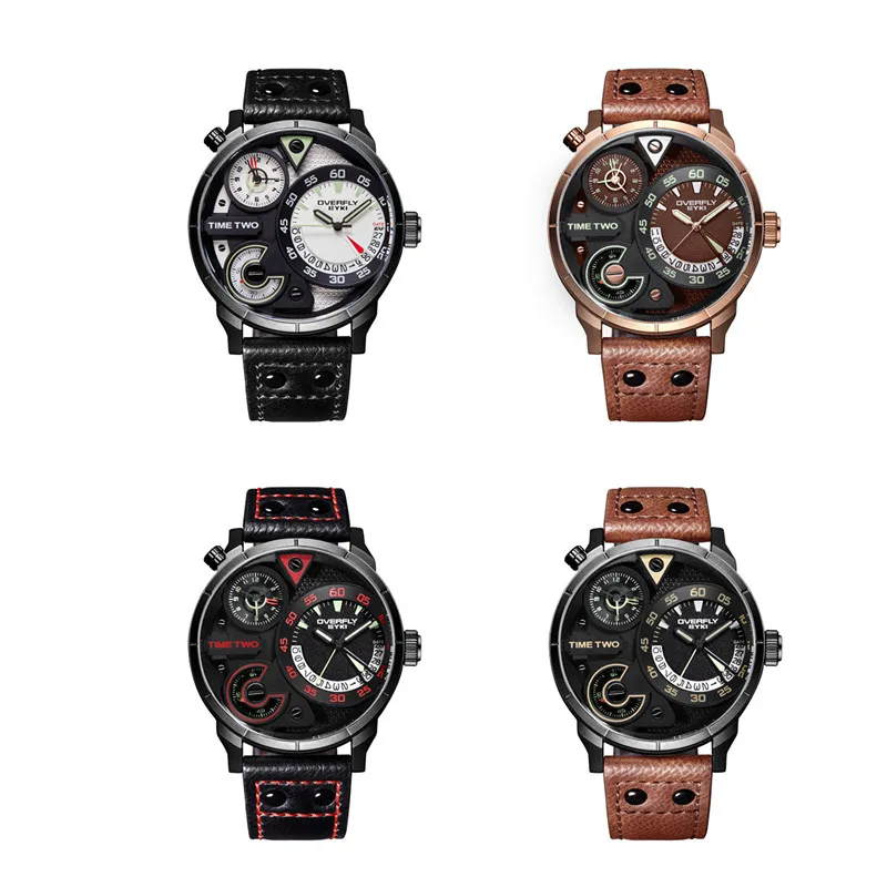 时尚魅力男士商务手表 eyki overfly 时间两个定制 oem 标志男士手表