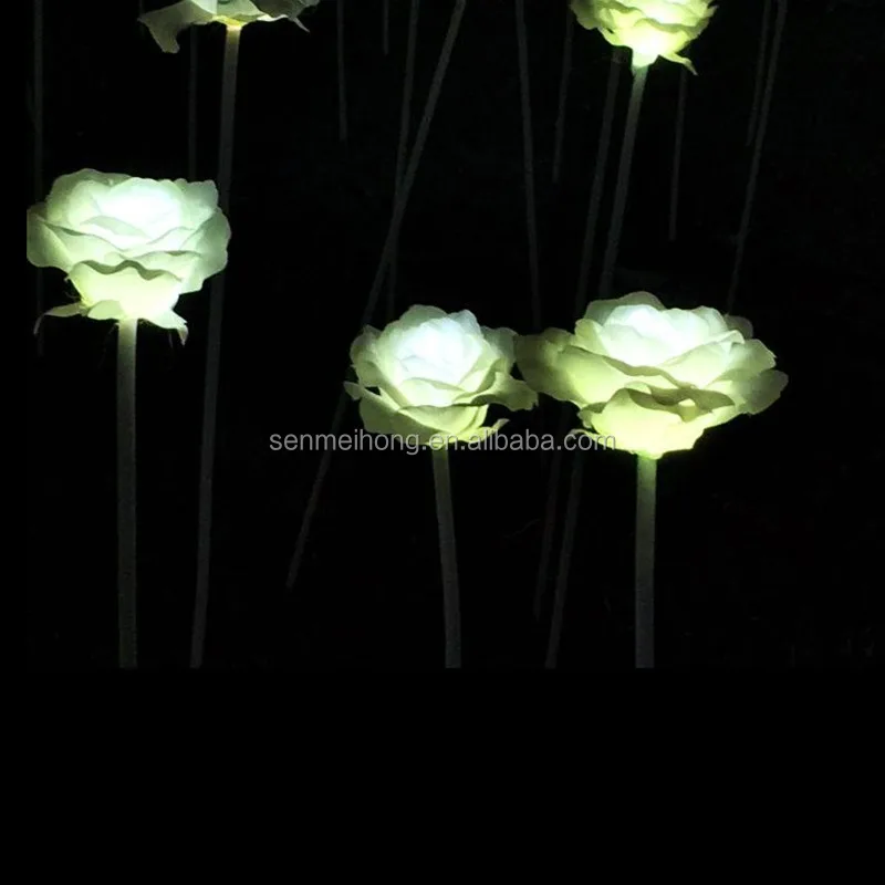Custom Decorative Party Colored Artificial Led Lights Plastic Flowers