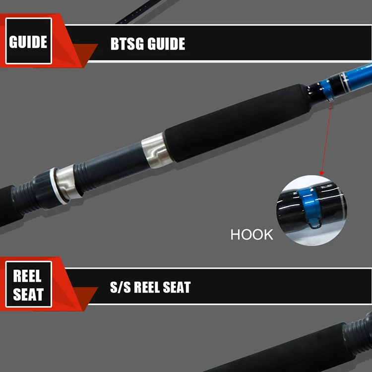 Honoreal Hot Selling Eva Handle Solid Fiber Glass Spinning Fishing Rod