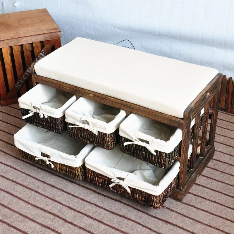 Country Style Wooden Storage Cabinet Shoe Cabinet