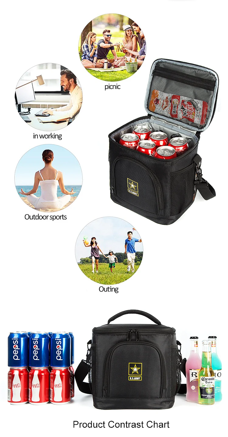 Osgoodway 2020 New Arrival Wholesale Custom 1680D Leakproof Insulated 12 Can Beer Wine Lunch Cooler Bag for Camping