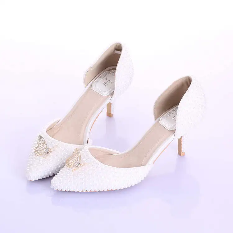 Get Quotations C2 B7 2015 New Fashion Wedding Shoes White Pearls Pointed Toe Bridal Dress Shoes Elegant Gold Bow Lady Get Quotations C2 B7 2015 New Fashion Wedding Shoes White Pearls Pointed Toe Bridal Dress Shoes Elegant Gold Bow Lady