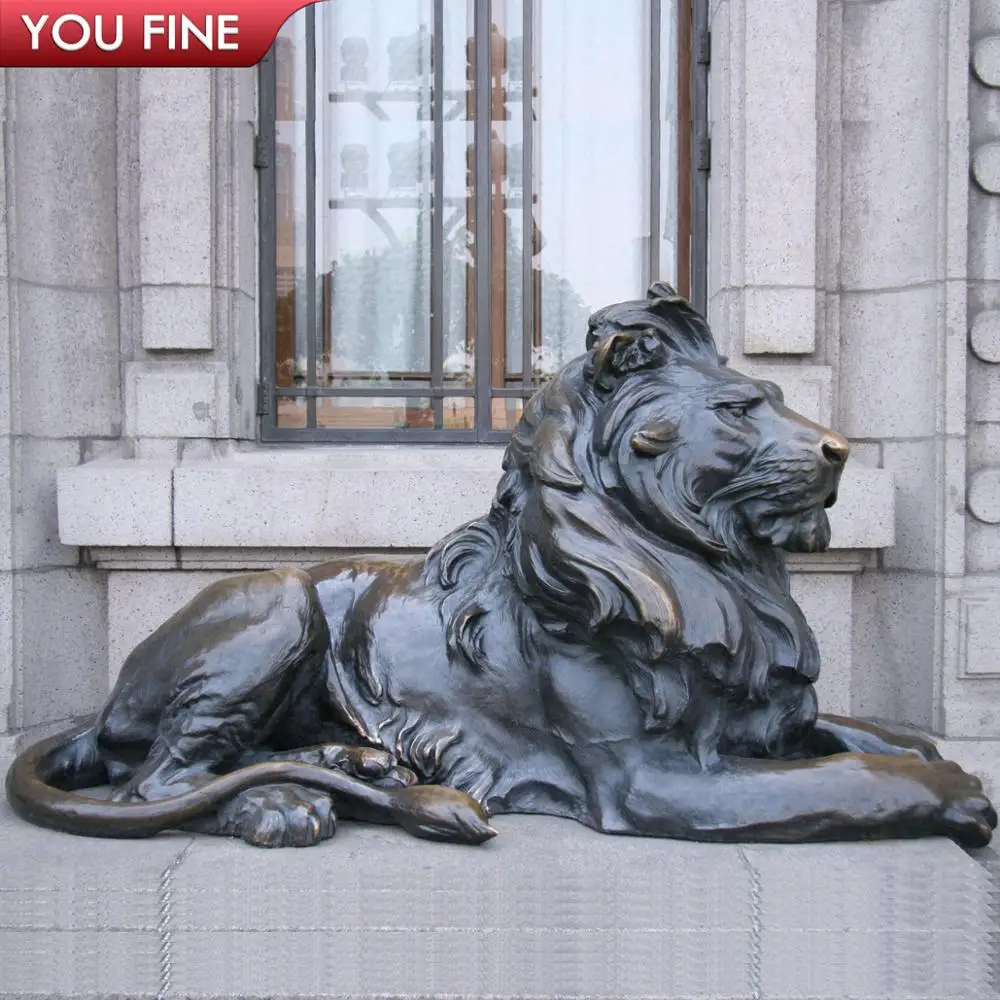 Life Size Antique Hsbc Sitting Bronze Lion Statue Buy Sitting Bronze