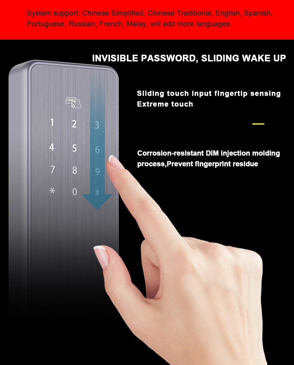 Cardoria WiFi Keyless App Digital Door Lock Bluetooths Password Lock Pin Code Electronic Smart Door Lock