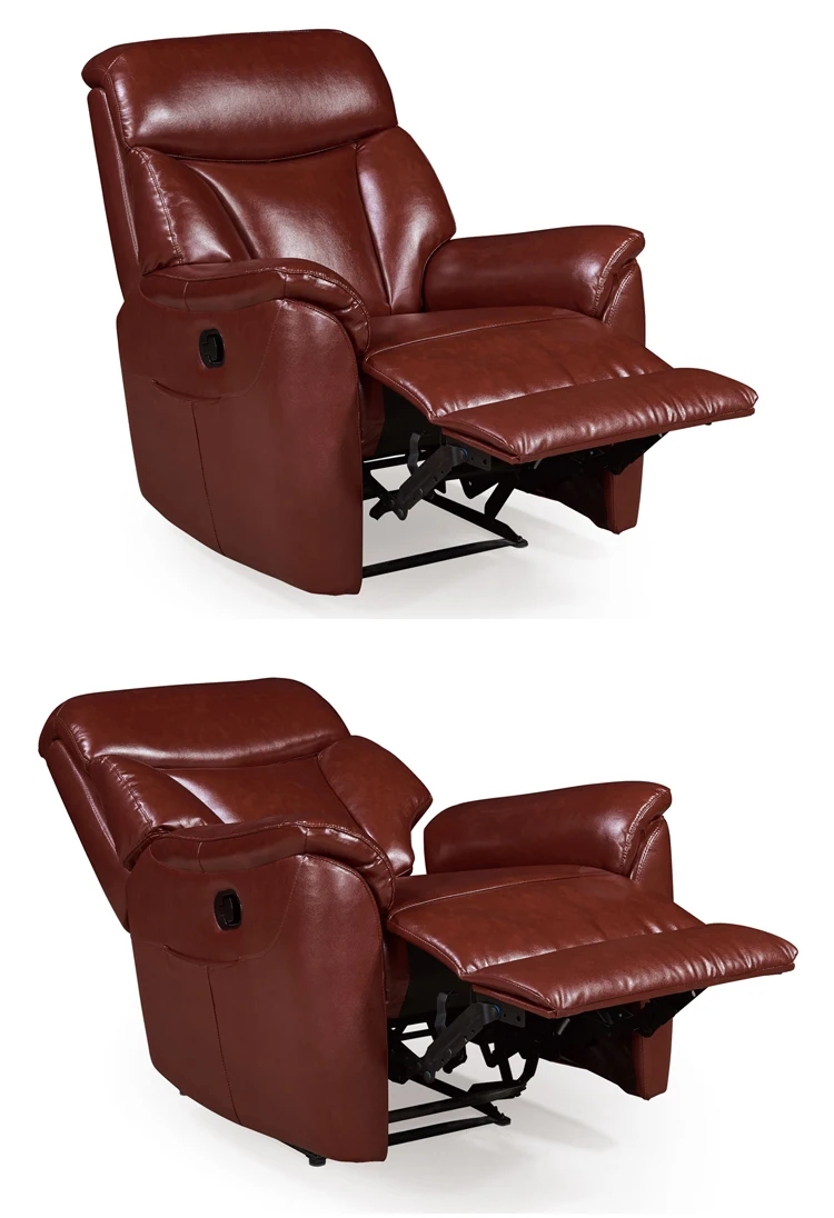 Modern Recliner Used Patchwork Fabric Wooden Design Home Furniture