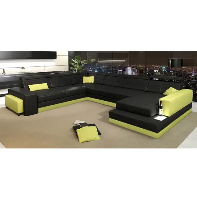 Hot German Style Living Room Furniture Leather Led Light Hot German Style Living Room