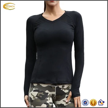 women's tight fitting long sleeve t shirts