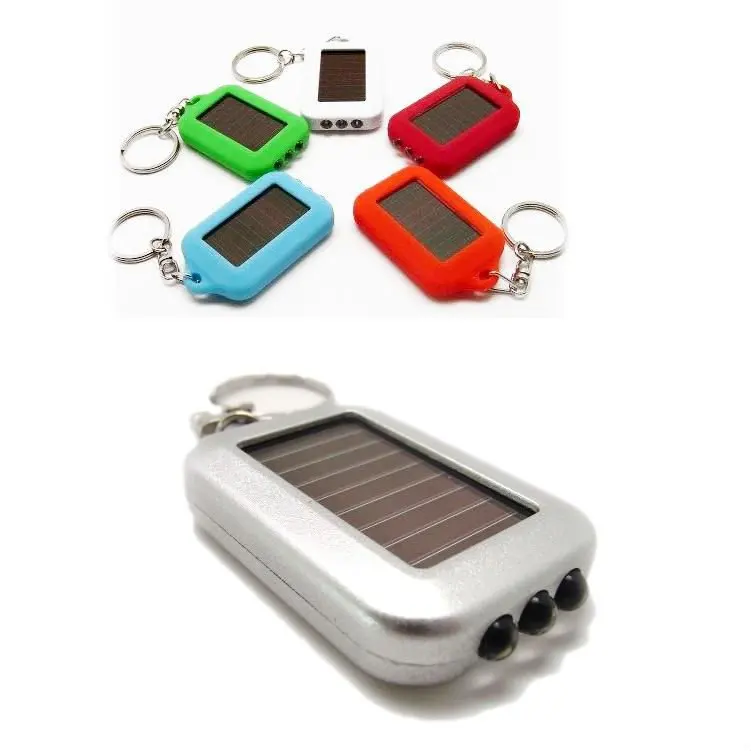 Custom Personalized Solar Keychain Led Logo Flashlight Torch Key Ring