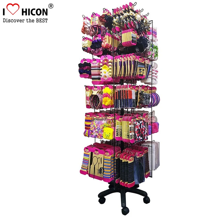 Get Attention Black Countertop Metal Hair Extension Display Stand Used