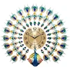 Decorative Large Round Colorful Peacock Custom Print Wall Clock Gift