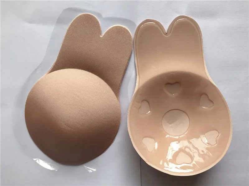 BIG SIZE Women Silicone Self-Adhesive Sticky Bra Strapless Push Up Seamless Invisible Bra Sexy Rabbit Ears Underwear For Wedding