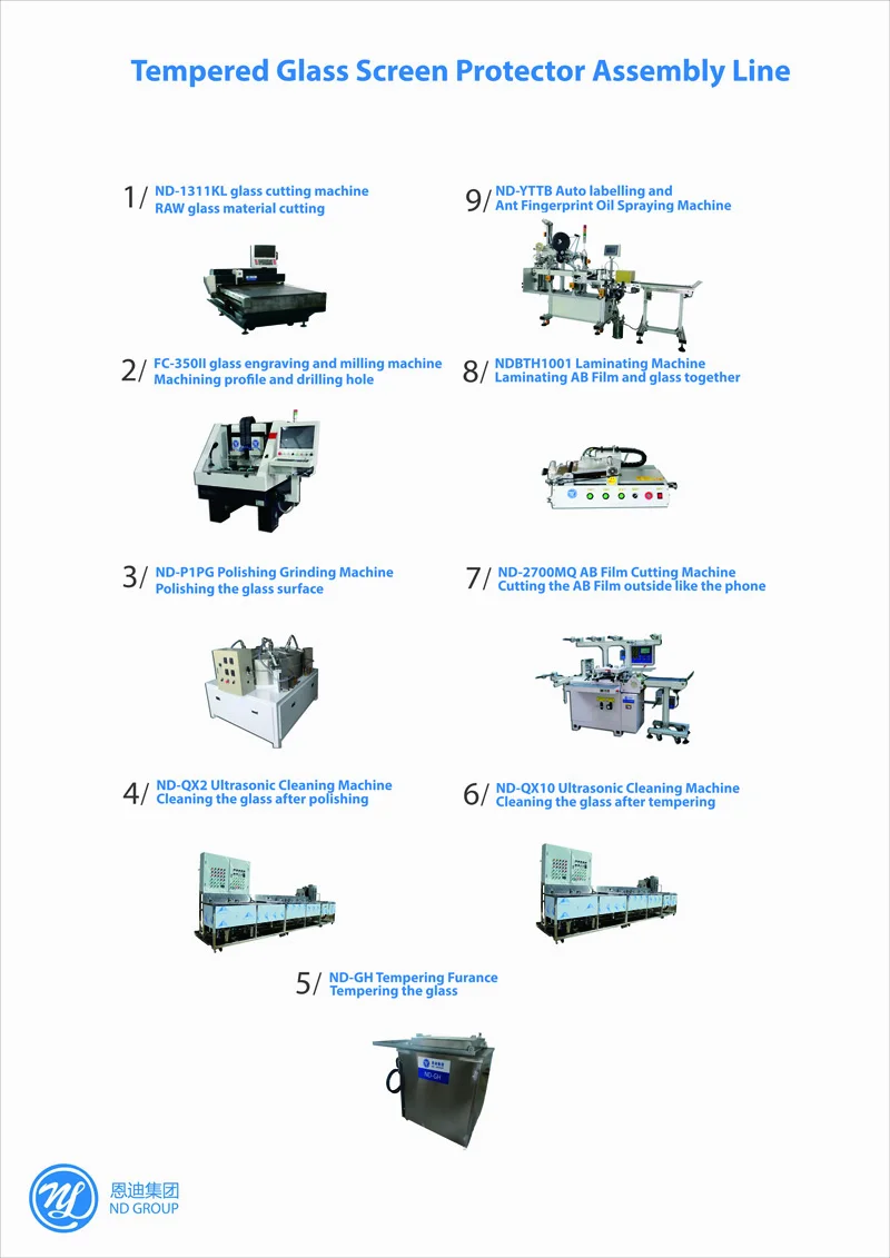 tempered mobile glass making machine whole assembly production line for machining Tempered Glass Screen Protector