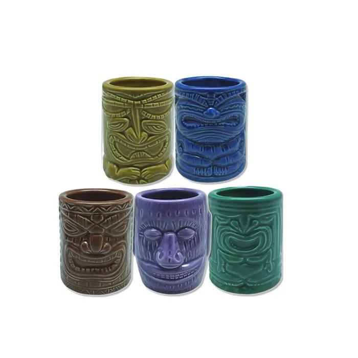Best Selling Embossed Tiki Mug 2oz Ceramic Tiki Shot Glass Buy Tiki