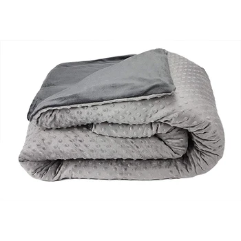 Queen/king Size Weighted Blanket With Dot Minky Cover - Buy 20lb