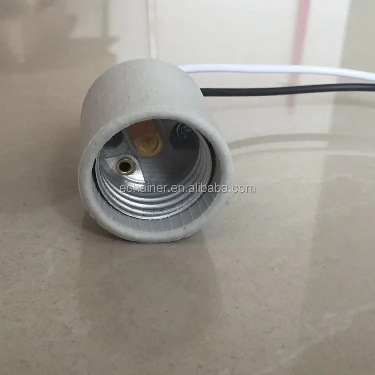Ul E26 E27 Ceramic Bulb Socket With Ved Or Agw 15cm Length Wire Cable
