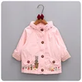 Fall 2016 new south Korean style female children s wear treasure rabbit embroidered jackets windbreaker suit
