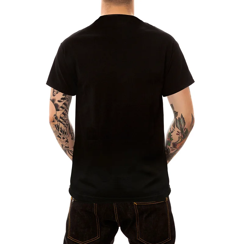 Summer Custom Fat Loose-trend Lion Head T-shirt Wholesale 100% Cotton Black T shirt Men