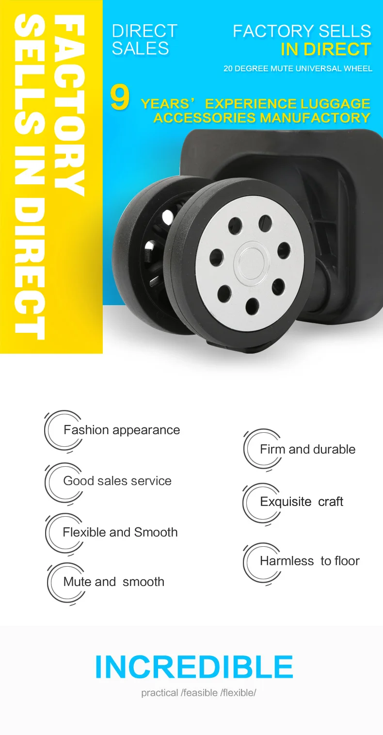 Made In China Suitcase Spare Parts Luggage Trolley Wheel Attachment