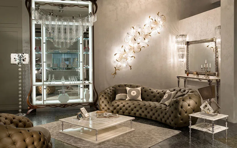 2019 Italy Milan Exhibition villa living room sofa design luxury high-end velvet sofa set