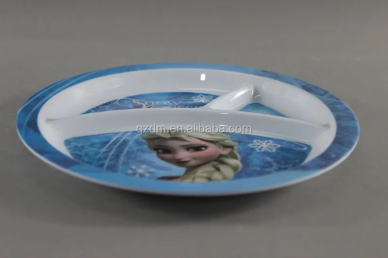 8.5" Melamine 3 Divide Plate, 100% Melamdine Section Plate