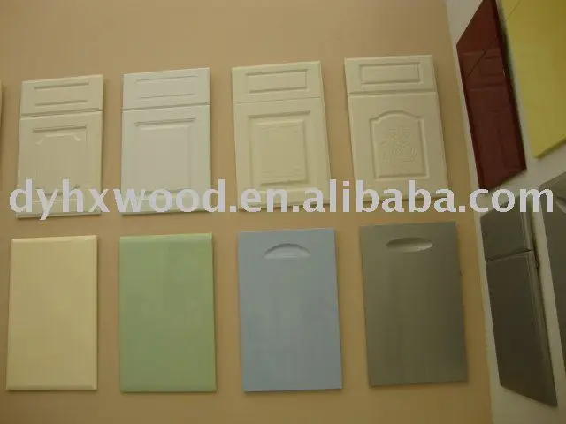 Pvc cara cocina mdf puerta del armario mobiliario de cocina ...