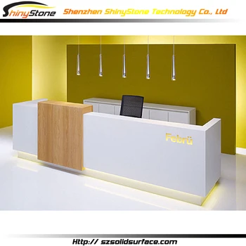 counter front desk table cash joinery shaped krion solid surface quality face office larger