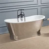 Classical Enamel cast iron bathtub with stainless steel case,stainless steel cast iron skirt bath tubs, apron cast iron baths