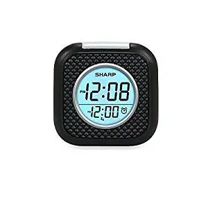 sharp alarm clock with temperature gauge