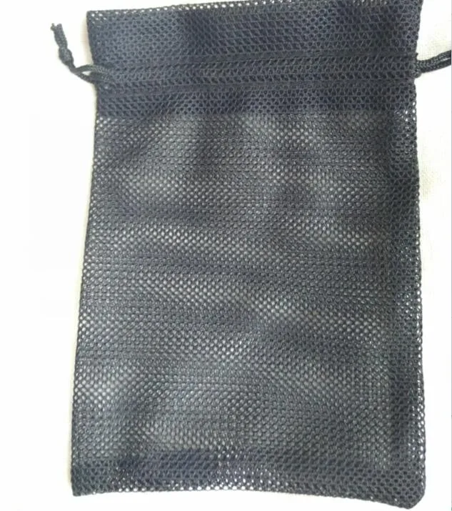 Promotional Custom Logo Black Small Nylon Mesh Drawstring Bag - Buy ...