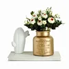 Unique Decorative Gold Glass Vase Embossed Pattern for Home Decor Hotel Decor